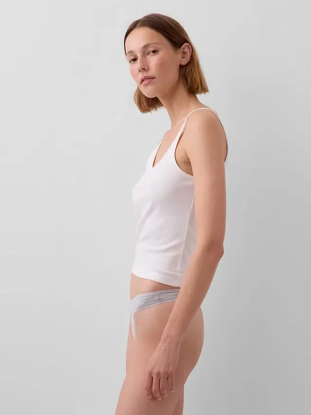 Biologische stretchkatoenen string