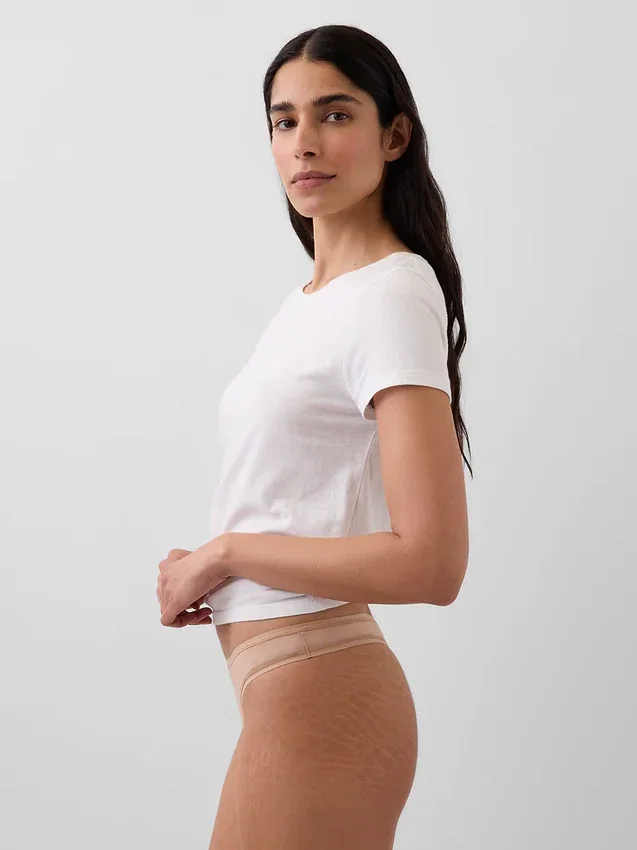 Biologische stretchkatoenen string