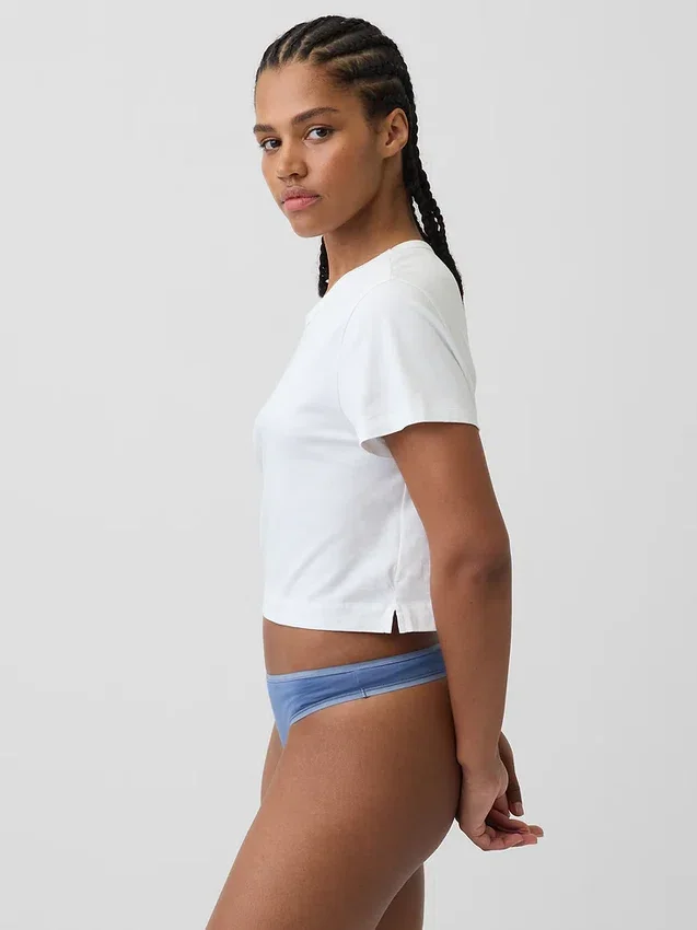 Biologische stretchkatoenen string