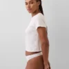 Biologische stretchkatoenen string met logo