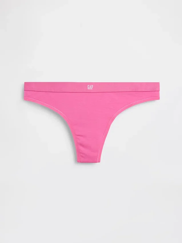 Biologische stretchkatoenen string met logo