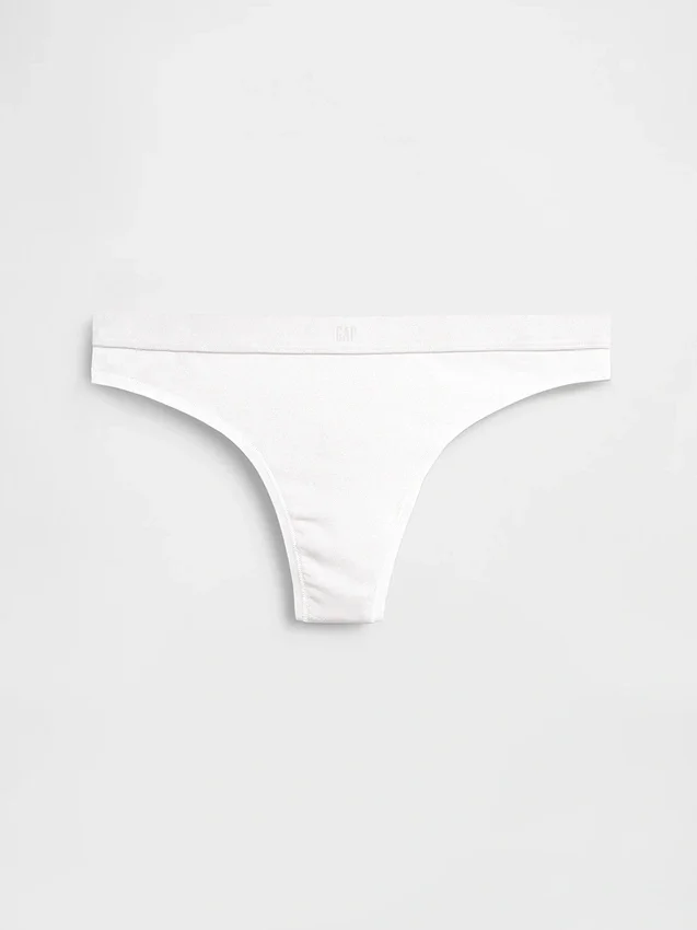 Biologische stretchkatoenen string met logo