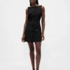 Bistretch mini-jurk met knoopsluiting
