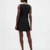 Bistretch mini-jurk met knoopsluiting
