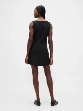 Bistretch mini-jurk met knoopsluiting
