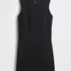 Bistretch mini-jurk met knoopsluiting