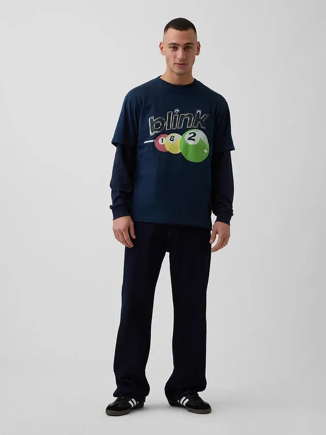Blink 182 T-shirt met print in relaxte pasvorm