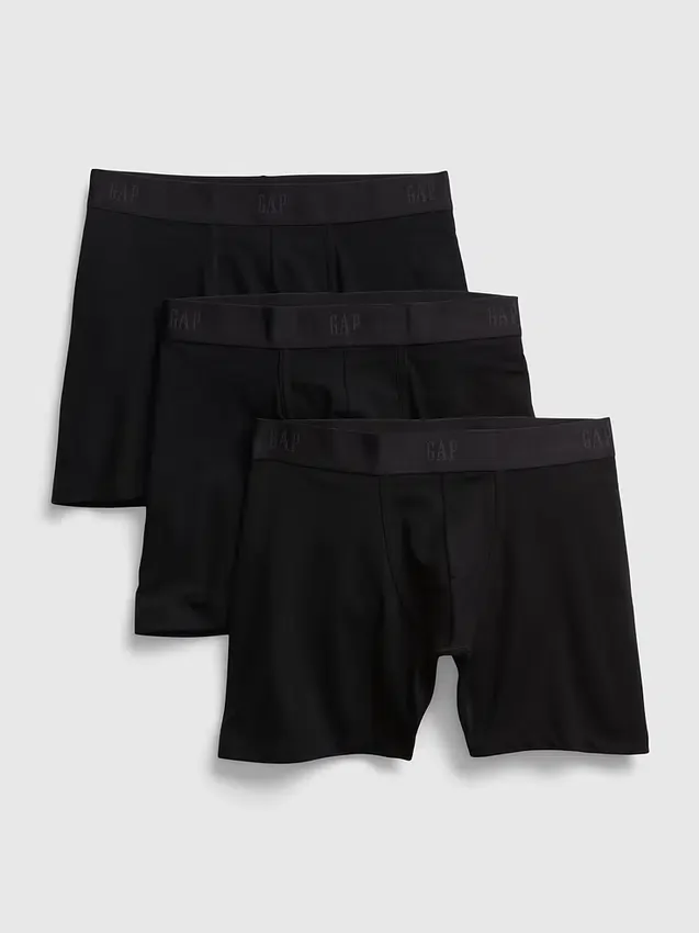 Boxershorts van 5" biologisch stretchkatoen (3-pack)