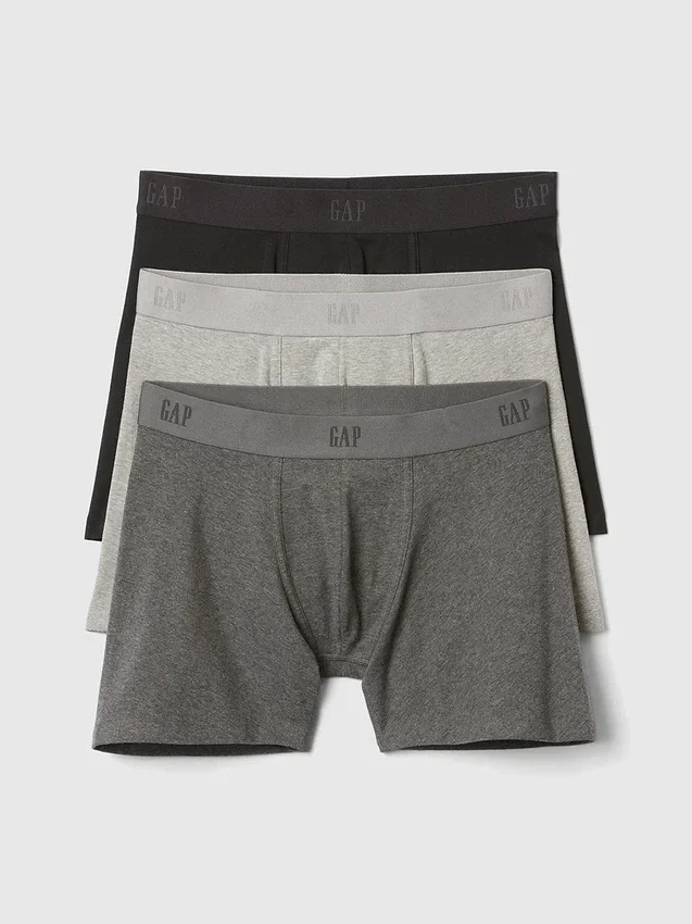 Boxershorts van 5" biologisch stretchkatoen (3-pack)