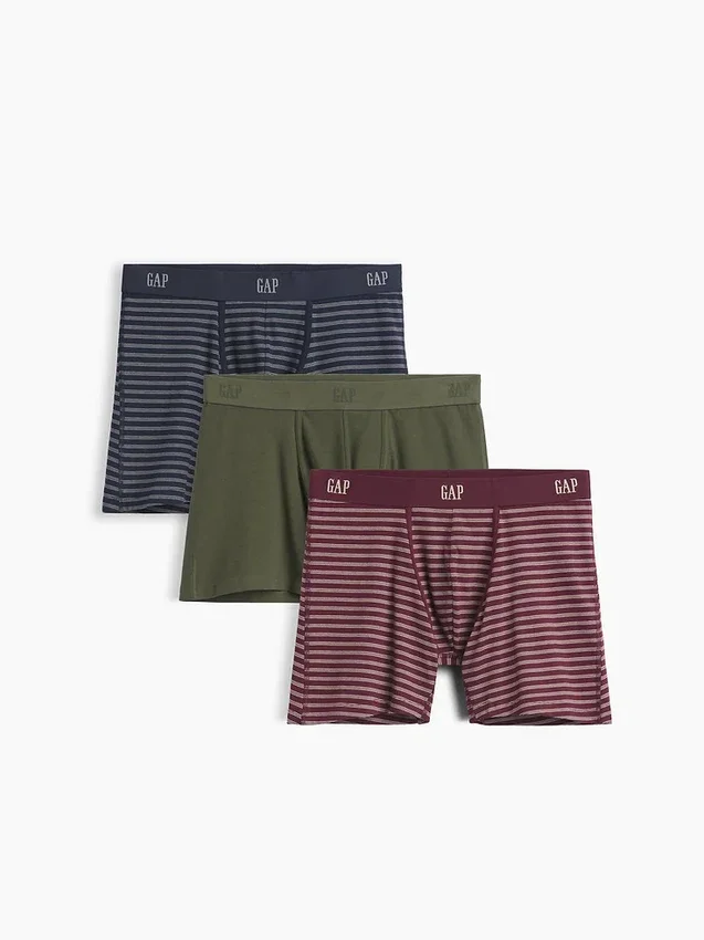 Boxershorts van 5" biologisch stretchkatoen (3-pack)