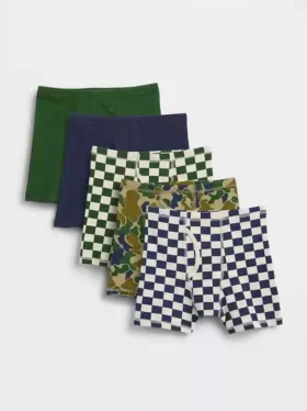 Boxershorts van biologisch stretchkatoen voor kinderen (5-pack)