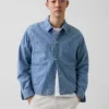 Boxy chambray-jasje