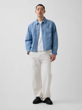 Boxy chambray-jasje