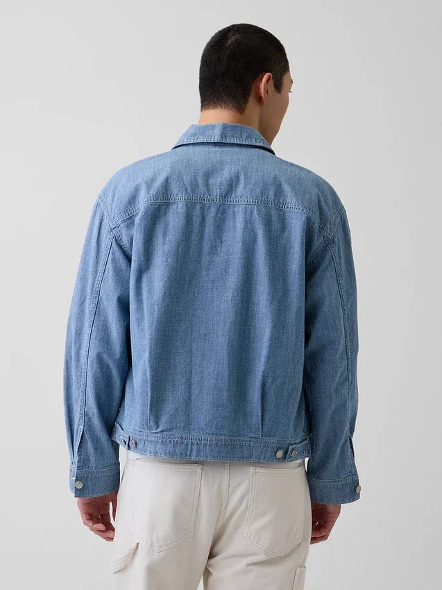 Boxy chambray-jasje