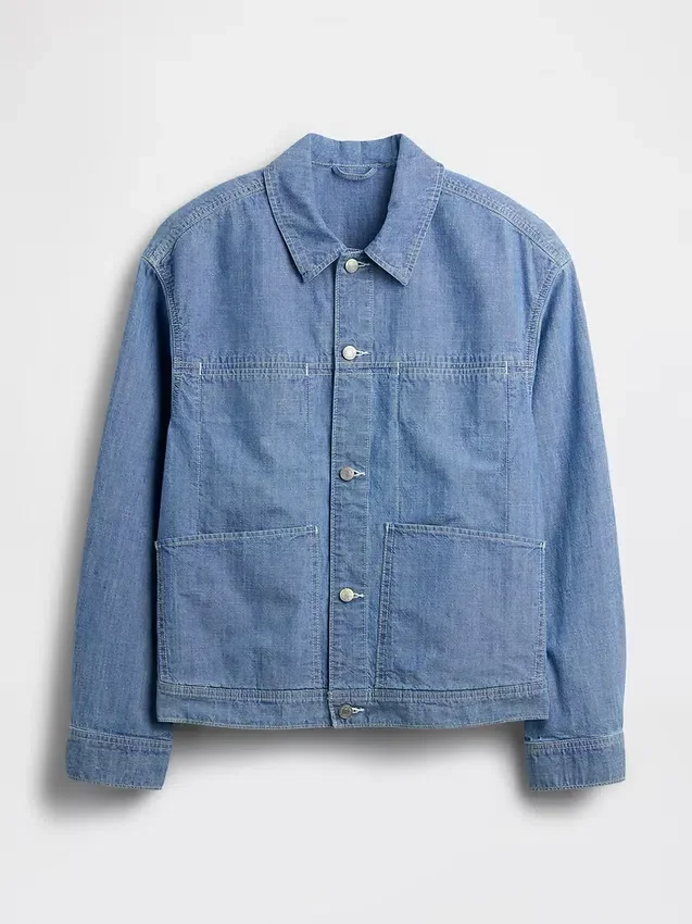 Boxy chambray-jasje