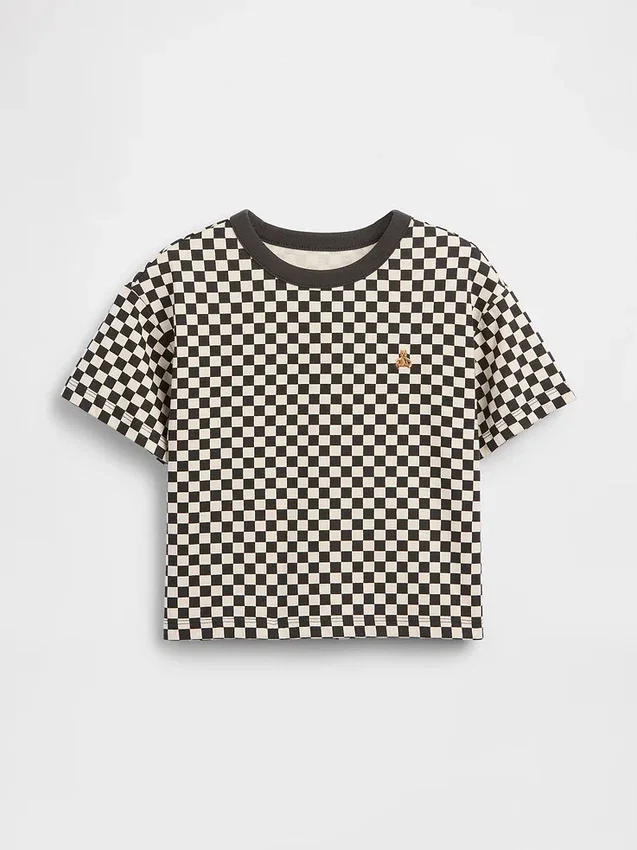 Boxy geruit T-shirt voor Baby & Peuter