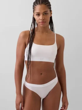 Bralette van biologisch stretchkatoen met logo