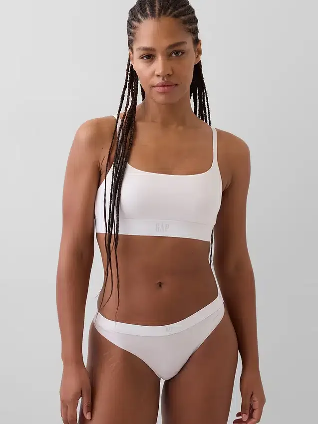 Bralette van biologisch stretchkatoen met logo