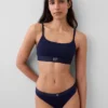 Bralette van biologisch stretchkatoen met logo