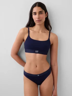 Bralette van biologisch stretchkatoen met logo