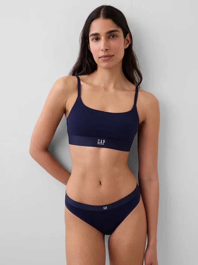 Bralette van biologisch stretchkatoen met logo