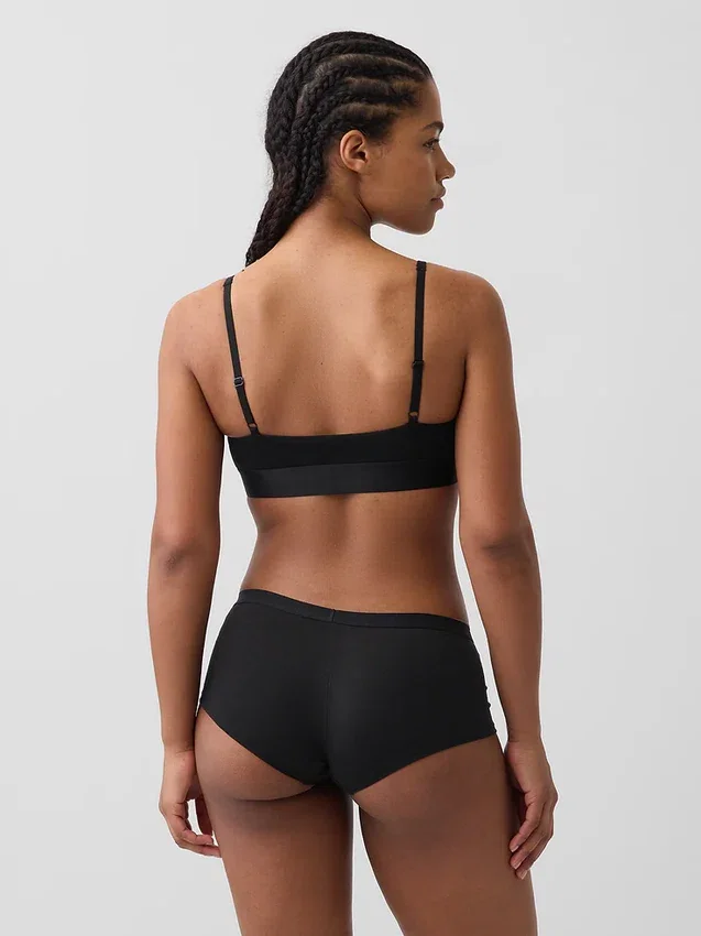 Bralette van biologisch stretchkatoen met logo