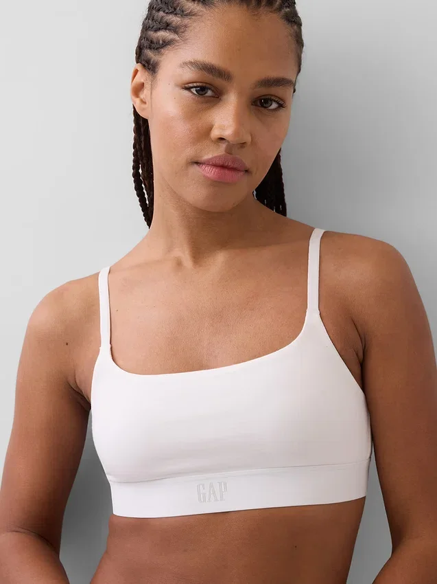 Bralette van biologisch stretchkatoen met logo
