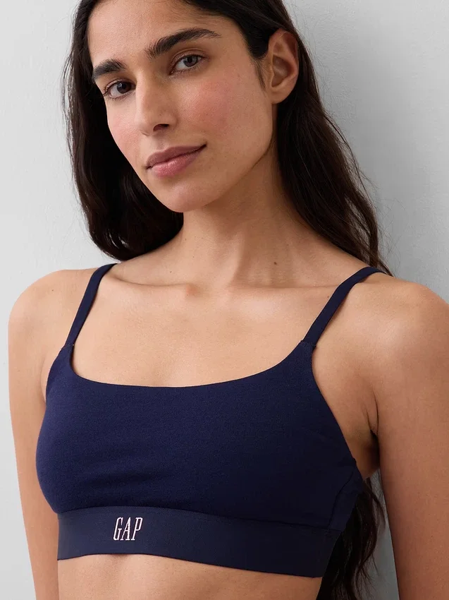 Bralette van biologisch stretchkatoen met logo