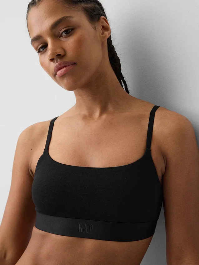 Bralette van biologisch stretchkatoen met logo
