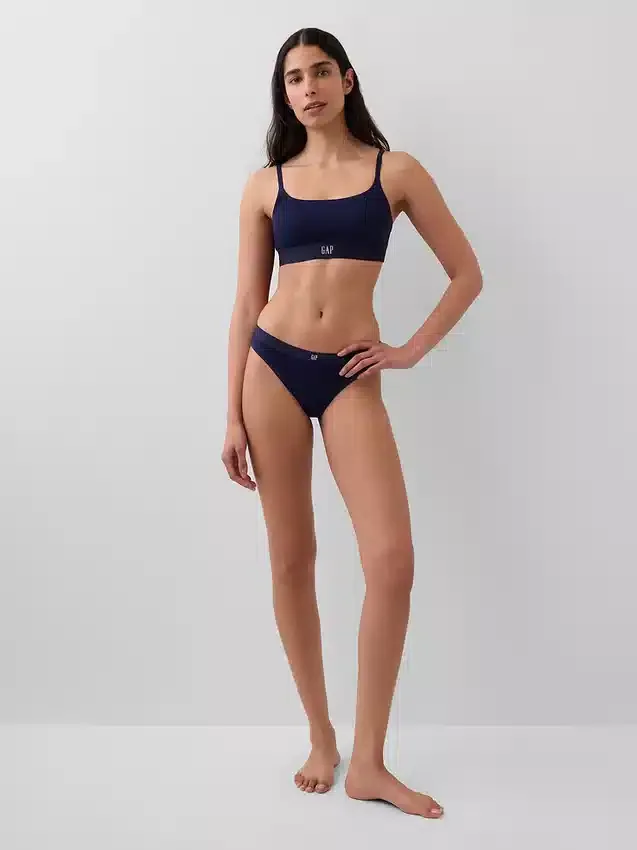 Bralette van biologisch stretchkatoen met logo