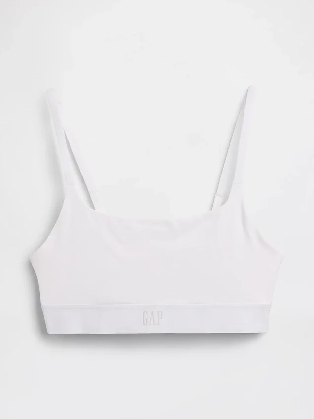 Bralette van biologisch stretchkatoen met logo