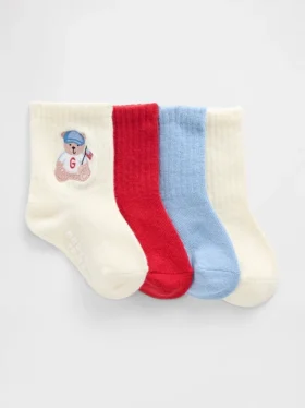 Brannan Bear Americana-korte sokken voor peuters (4-pack)