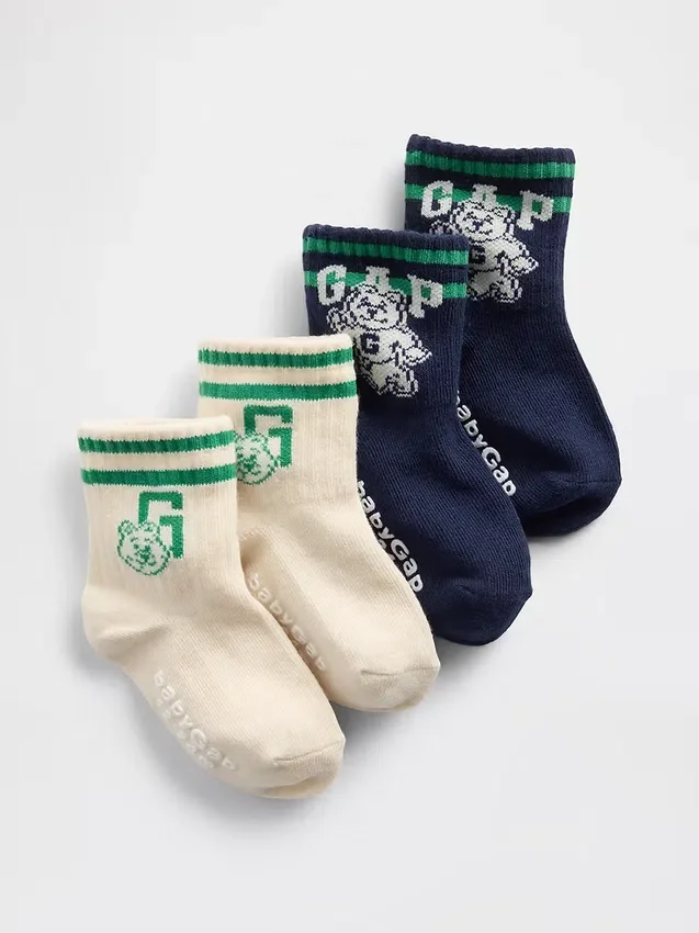 Brannan Bear Varsity-logo crew-sokken voor Baby & Peuter (2-pack)