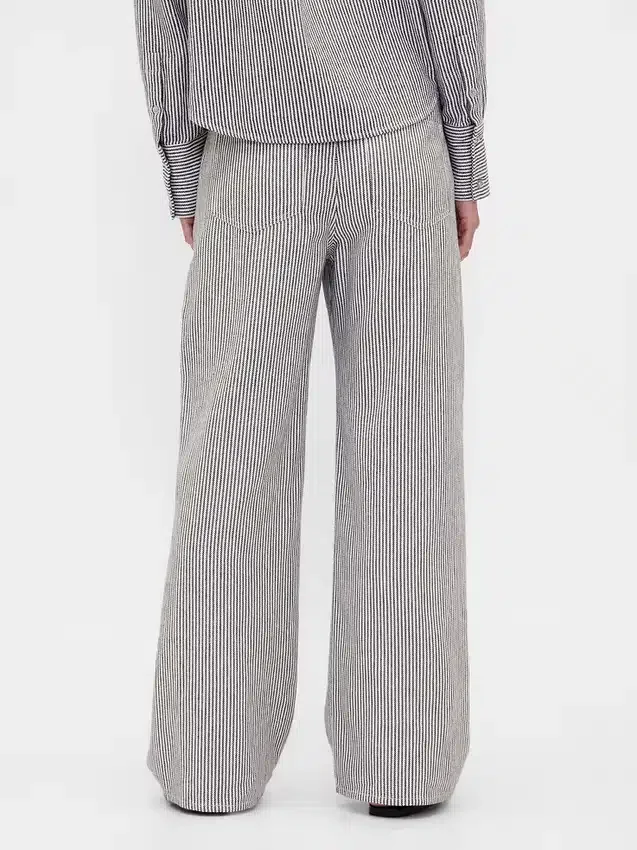 Breed uitlopende broek van linnen-katoen