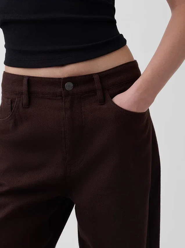 Breed uitlopende broek van linnen-katoen