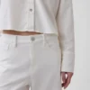Breed uitlopende broek van linnen-katoen