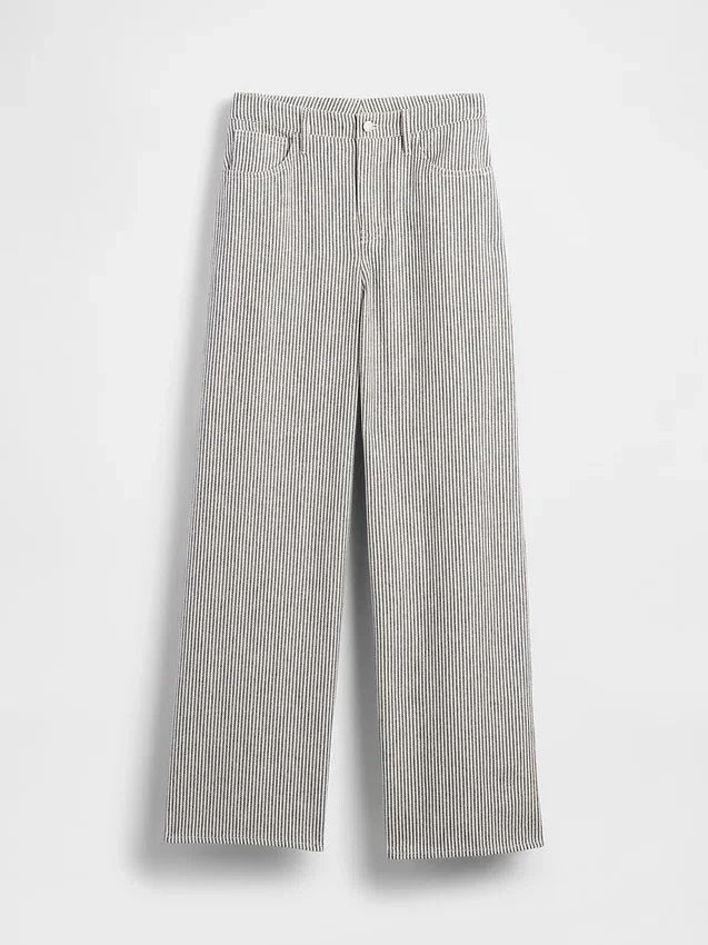 Breed uitlopende broek van linnen-katoen