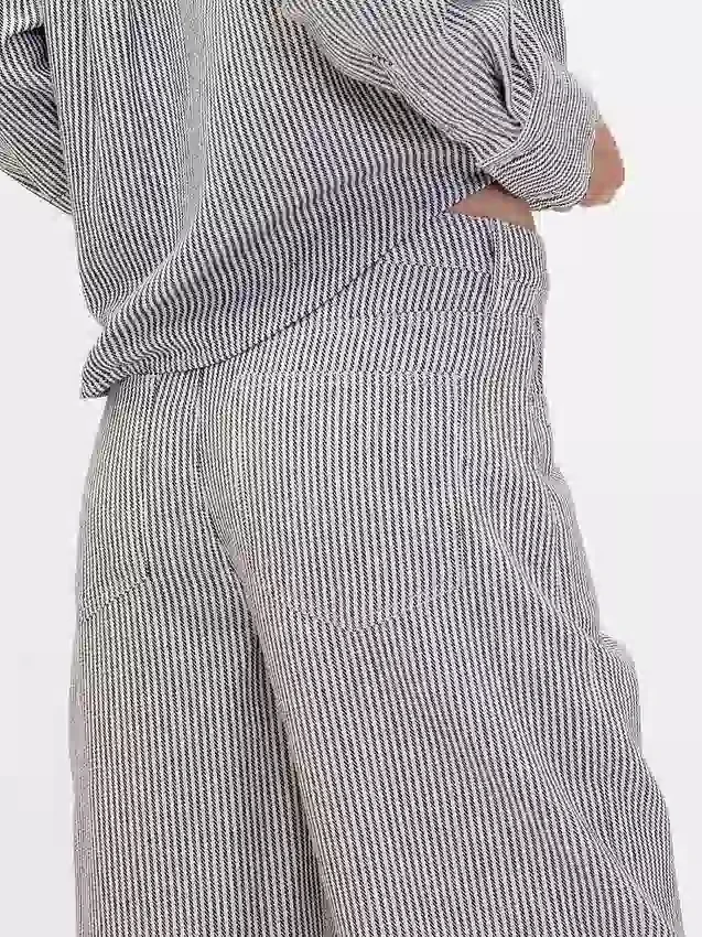 Breed uitlopende broek van linnen-katoen