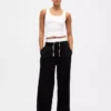 Broek met middelhoge taille en dubbele tailleband