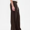 Broek met middelhoge taille en dubbele tailleband