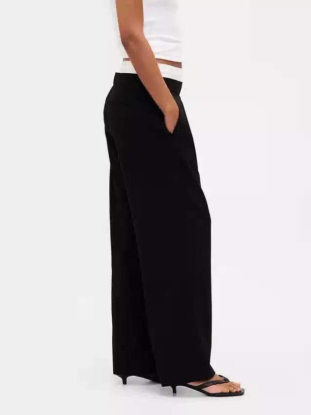 Broek met middelhoge taille en dubbele tailleband