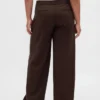 Broek met middelhoge taille en dubbele tailleband