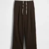 Broek met middelhoge taille en dubbele tailleband