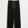 Broek met middelhoge taille en dubbele tailleband