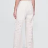 Broek met middelhoge taille, oogjes en wijde pijpen