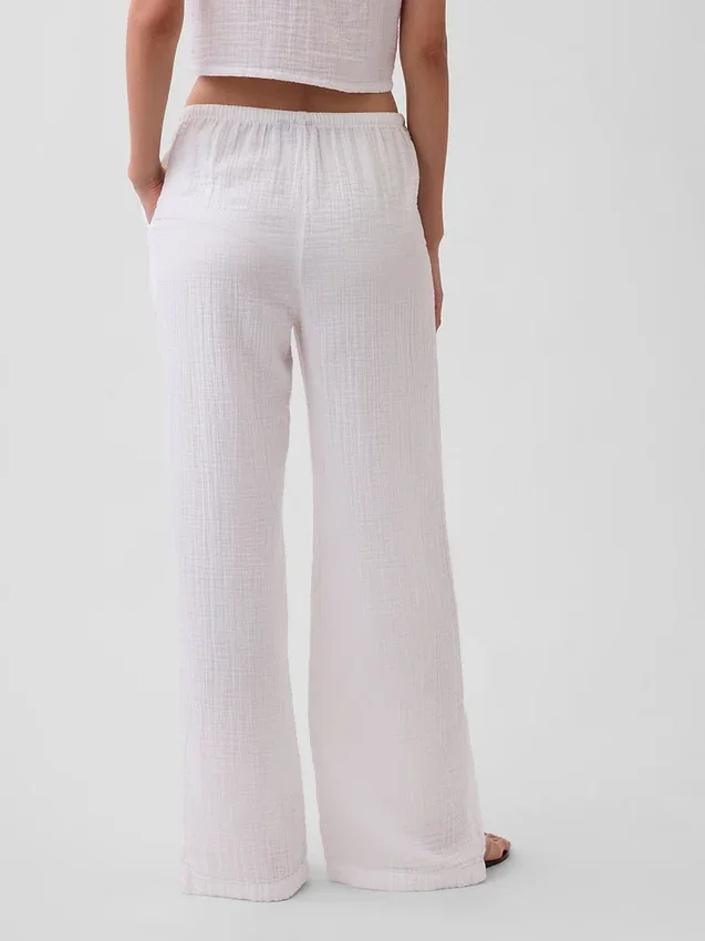 Broek van katoenen gaas met gemakkelijke split aan de zoom