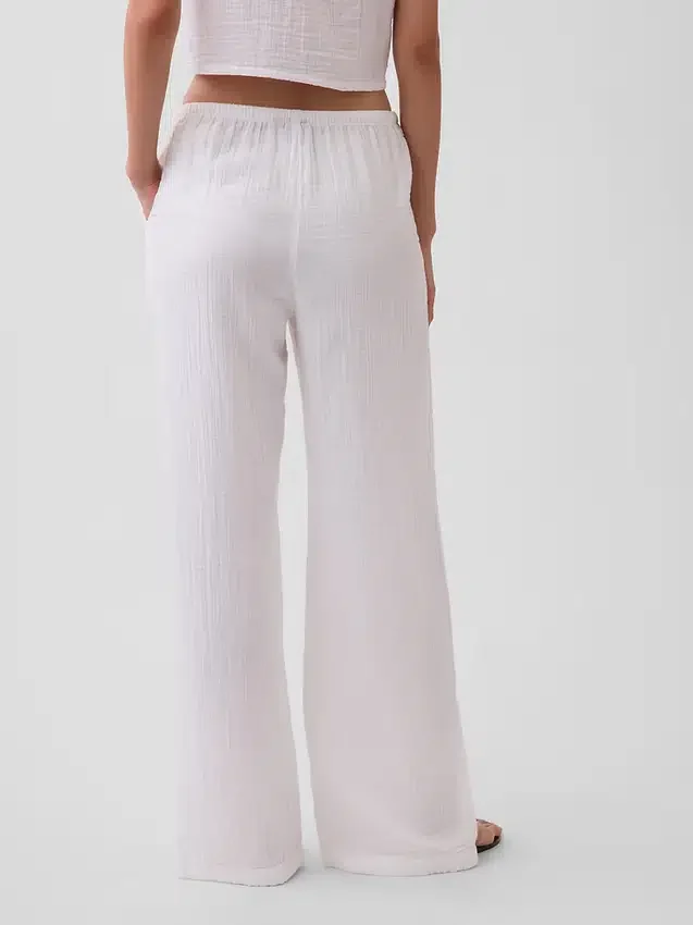 Broek van katoenen gaas met gemakkelijke split aan de zoom