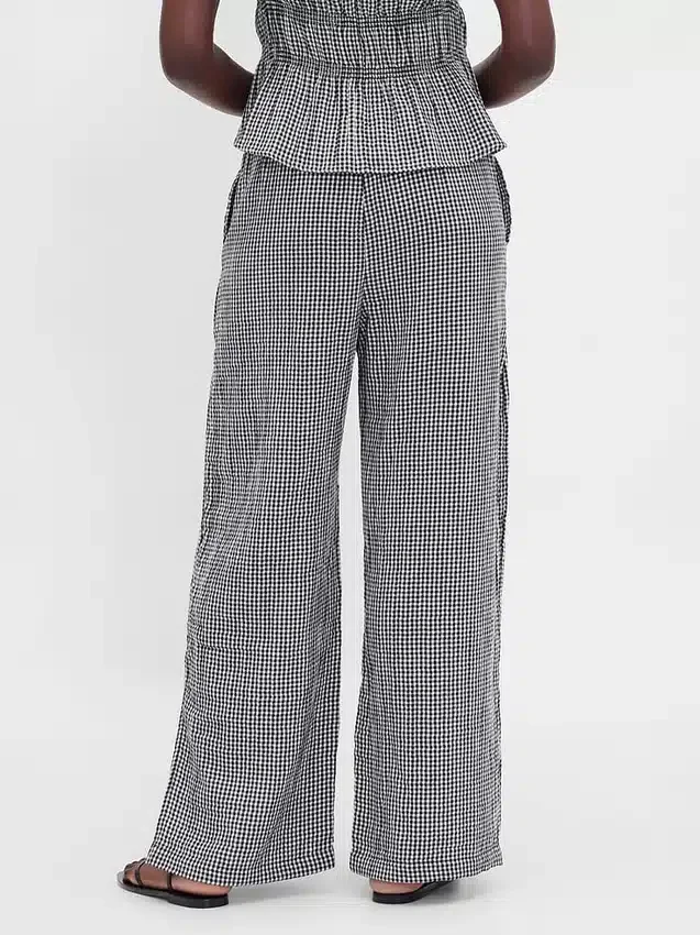 Broek van katoenen gaas met gemakkelijke split aan de zoom