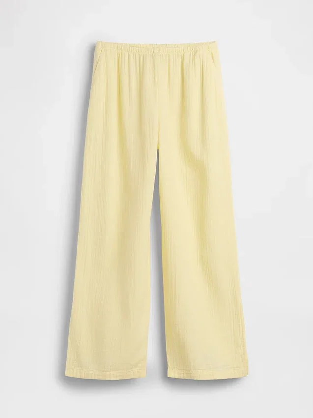 Broek van katoenen gaas met gemakkelijke split aan de zoom