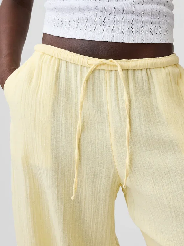 Broek van katoenen gaas met gemakkelijke split aan de zoom